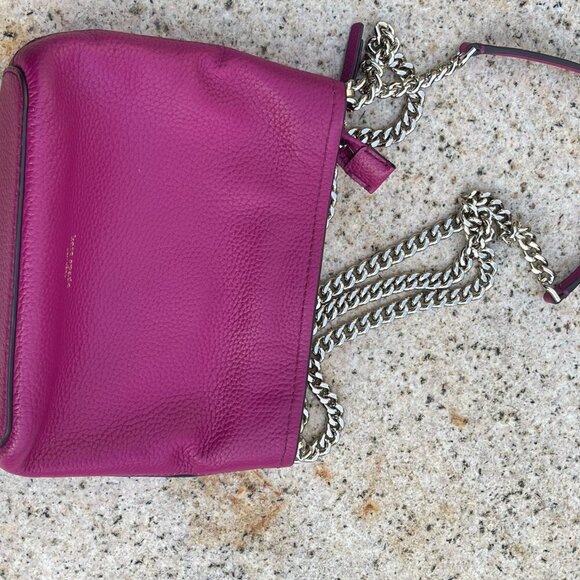 Kate Spade Polly Pink Genuine Leather Gold Chain Crossbody EUC coquette barbie - Picture 6 of 13